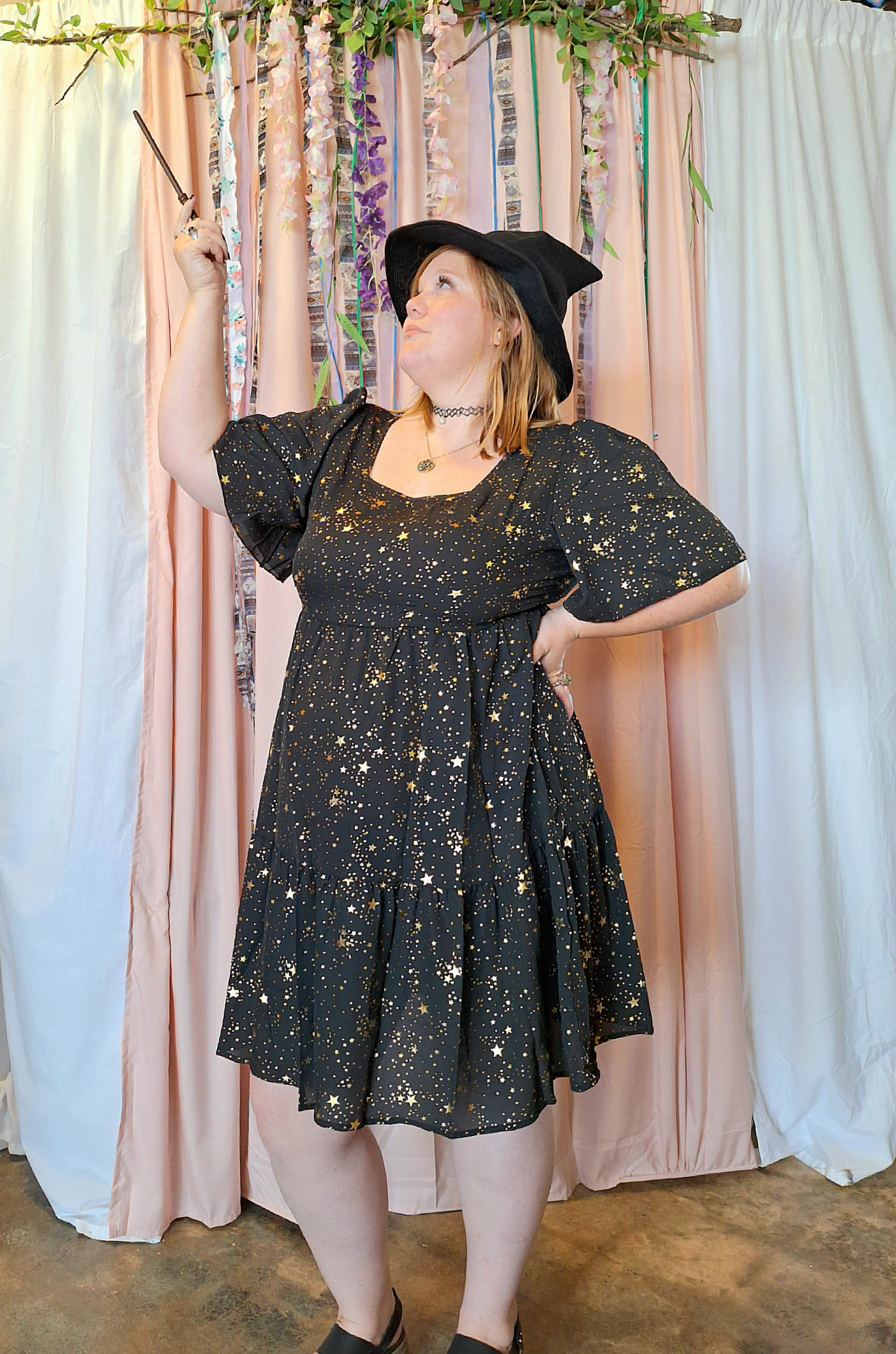 metallic star dress Metallic Mini Dress - Ruffled Dress - Tiered Dress - Star Dress